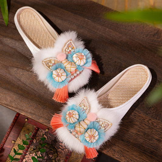 Lucky Tiger Spring · 2025 Embroidered Chinese Slippers
