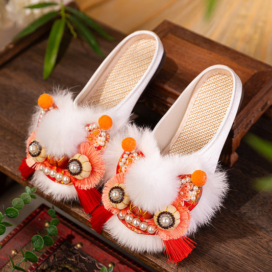 Awakening Lion Joy · 2025 Hand-Embroidered Tiger Slippers