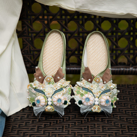 Intangible Cultural Heritage Handmade Dragon Head Shoes – Retro Trend Women’s Slippers