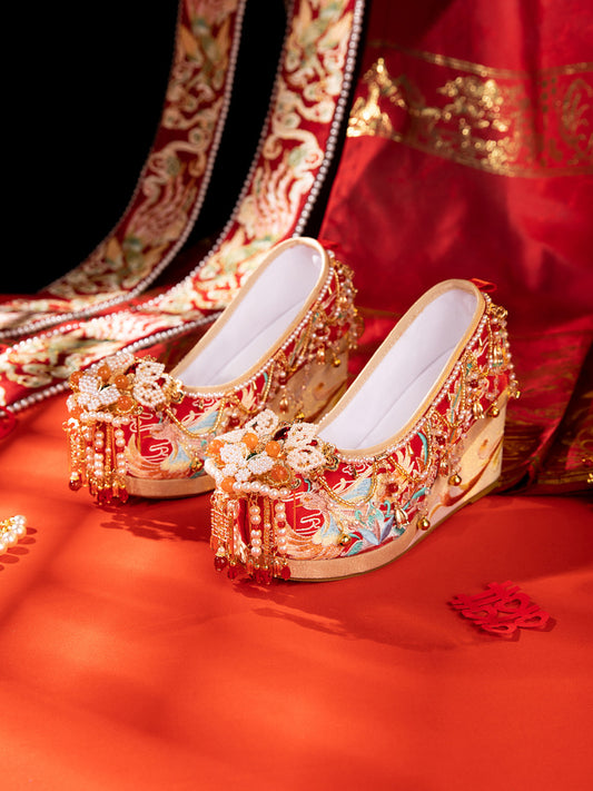 Luxury Chinese Xiuhe Wedding Platform Shoes