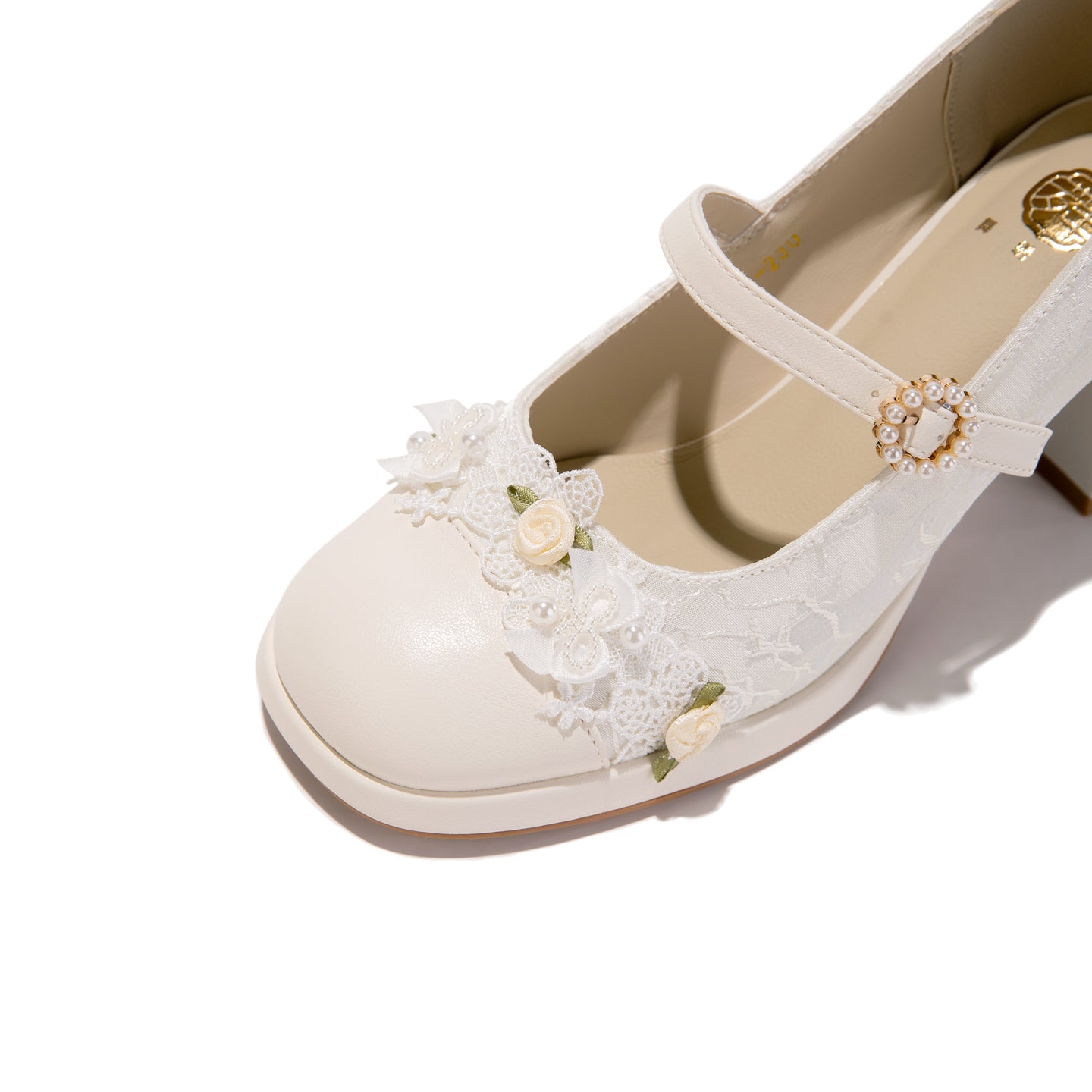 Vintage Jacquard Mary Janes - Block Heel Bridal Shoes, Handmade Lace Floral Coquette Pumps, Elegant Wedding Bridesmaid Heels