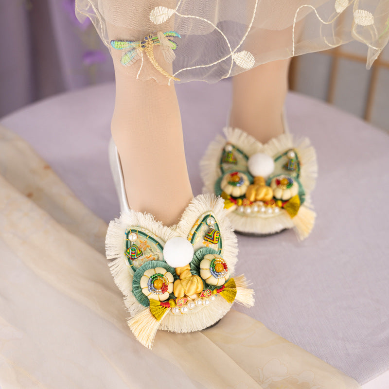 New Chinese-style Intangible Cultural Heritage Tiger Head Shoes - Women's Adult Edition
