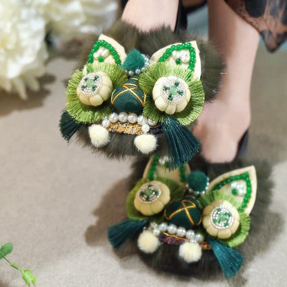 Intangible Cultural Heritage New Chinese Tiger Head Shoes – Women’s Soft Sole Flats