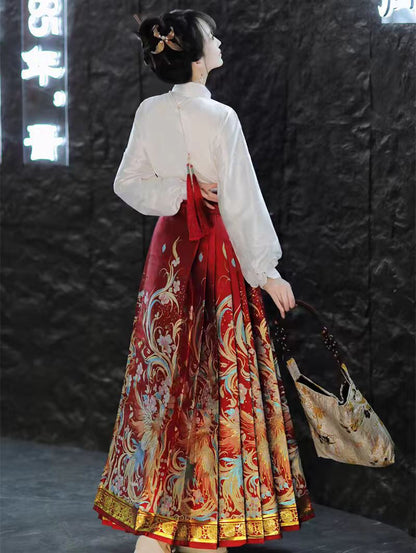 Phoenix Ascending · 2025 Embroidered Ma Mian Qun Set