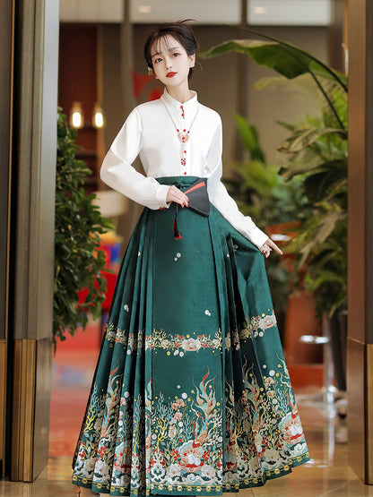 Leaping Joy · 2025 Ming-style Embroidered Ma Mian Skirt Set