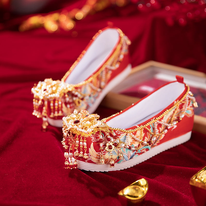 Luxury Custom Xiuhe Wedding Shoes – Vintage Fashion Women’s Footwear