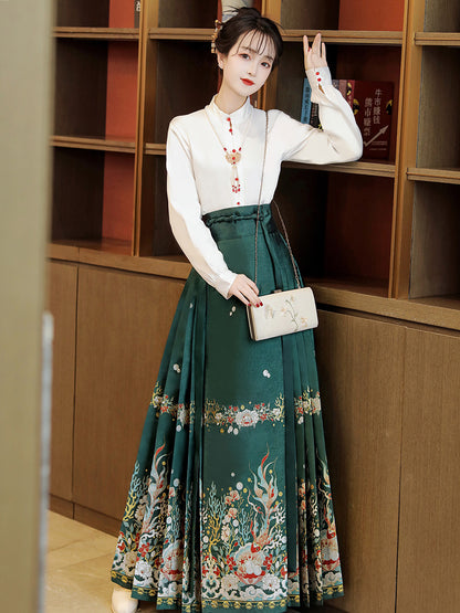 Leaping Joy · 2025 Ming-style Embroidered Ma Mian Skirt Set