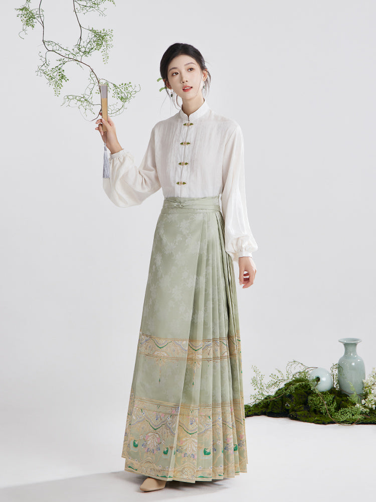 Jade Elegance · 2025 Winter Hanfu Set with Ma Mian Skirt