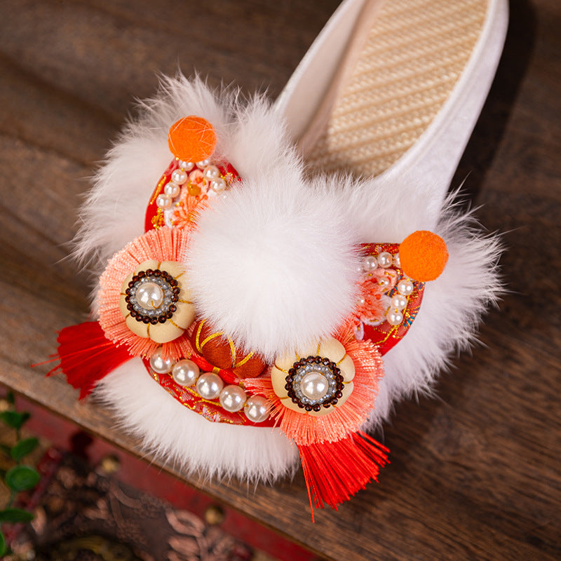Awakening Lion Joy · 2025 Hand-Embroidered Tiger Slippers