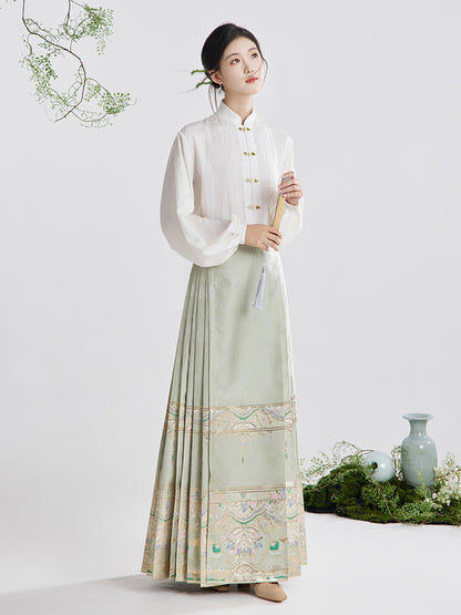 Jade Elegance · 2025 Winter Hanfu Set with Ma Mian Skirt