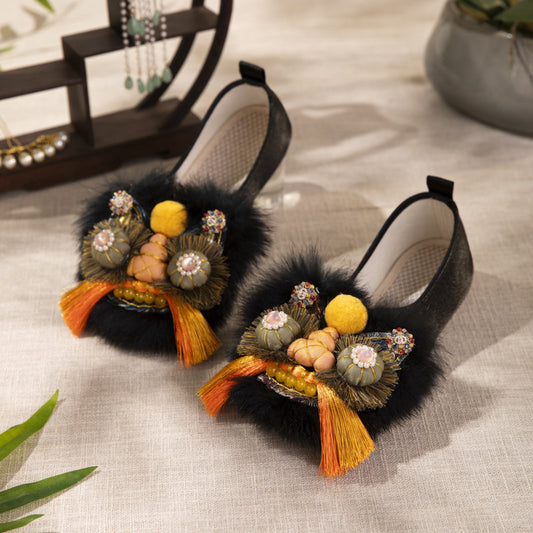 Fortune Tiger Flats · Embroidered Chinese Heritage Shoes