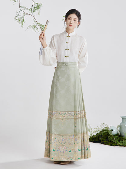 Jade Elegance · 2025 Winter Hanfu Set with Ma Mian Skirt