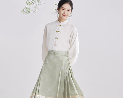 Jade Elegance · 2025 Winter Hanfu Set with Ma Mian Skirt