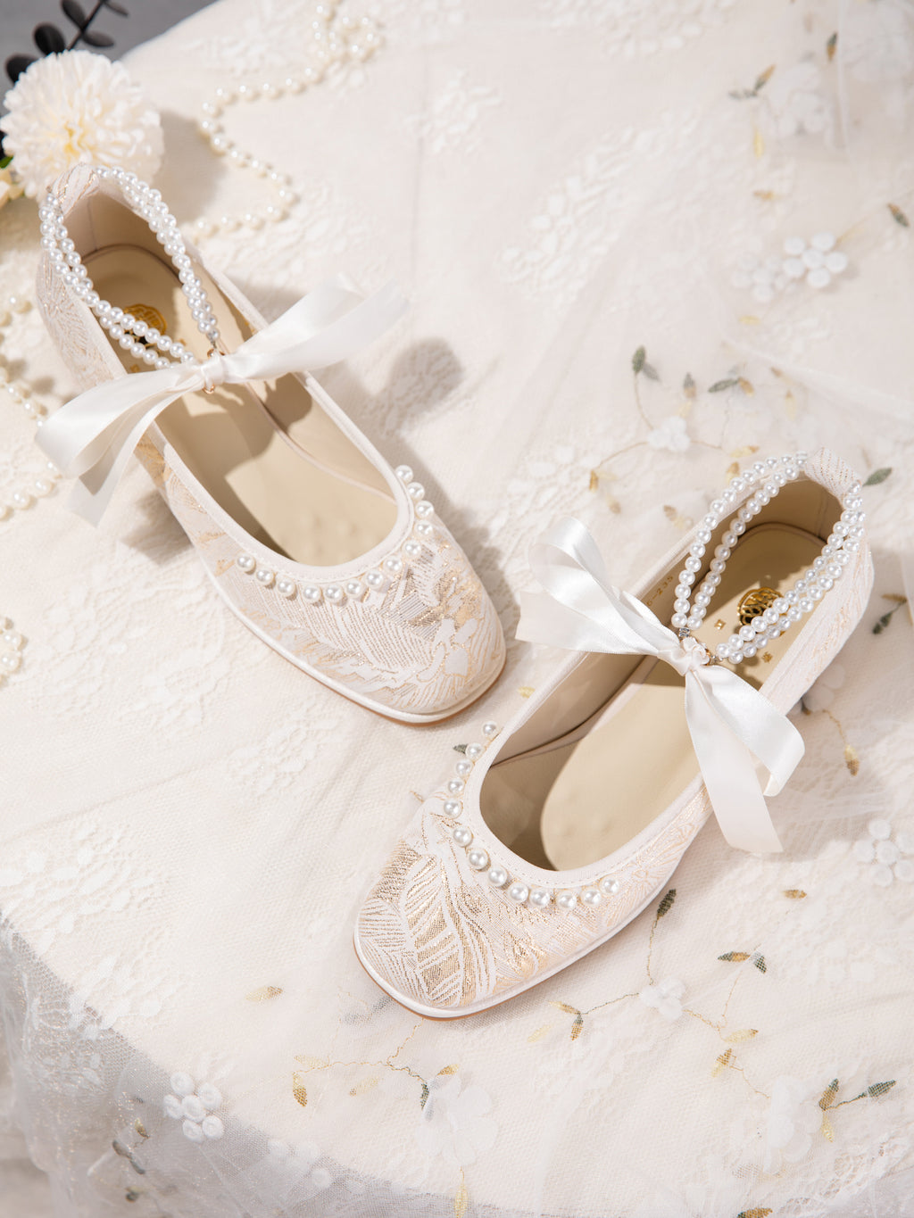 Mary Jane flats styled with dress for bridal look inspiration
