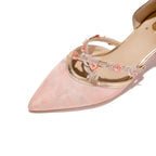 Versatile New Chinese Jacquard Floral Trim Kitten Heels | Pointed Toe Everyday Pumps