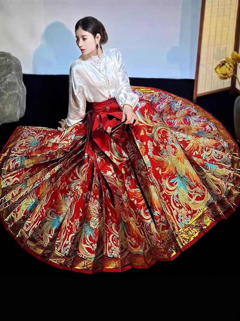 Phoenix Ascending · 2025 Embroidered Ma Mian Qun Set