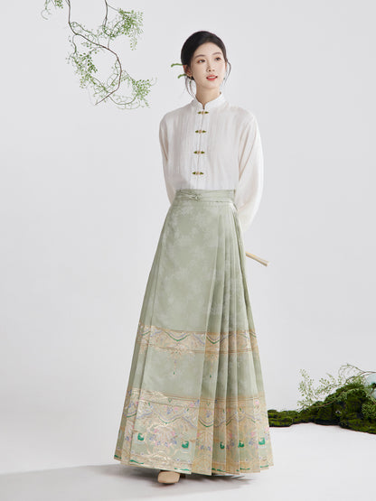 Jade Elegance · 2025 Winter Hanfu Set with Ma Mian Skirt