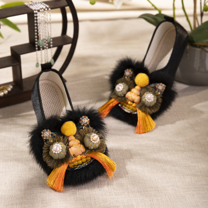 Fortune Tiger Flats · Embroidered Chinese Heritage Shoes
