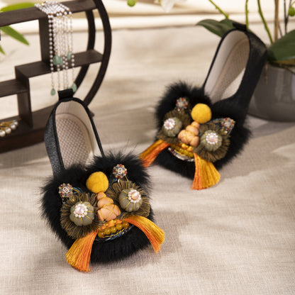 Fortune Tiger Flats · Embroidered Chinese Heritage Shoes