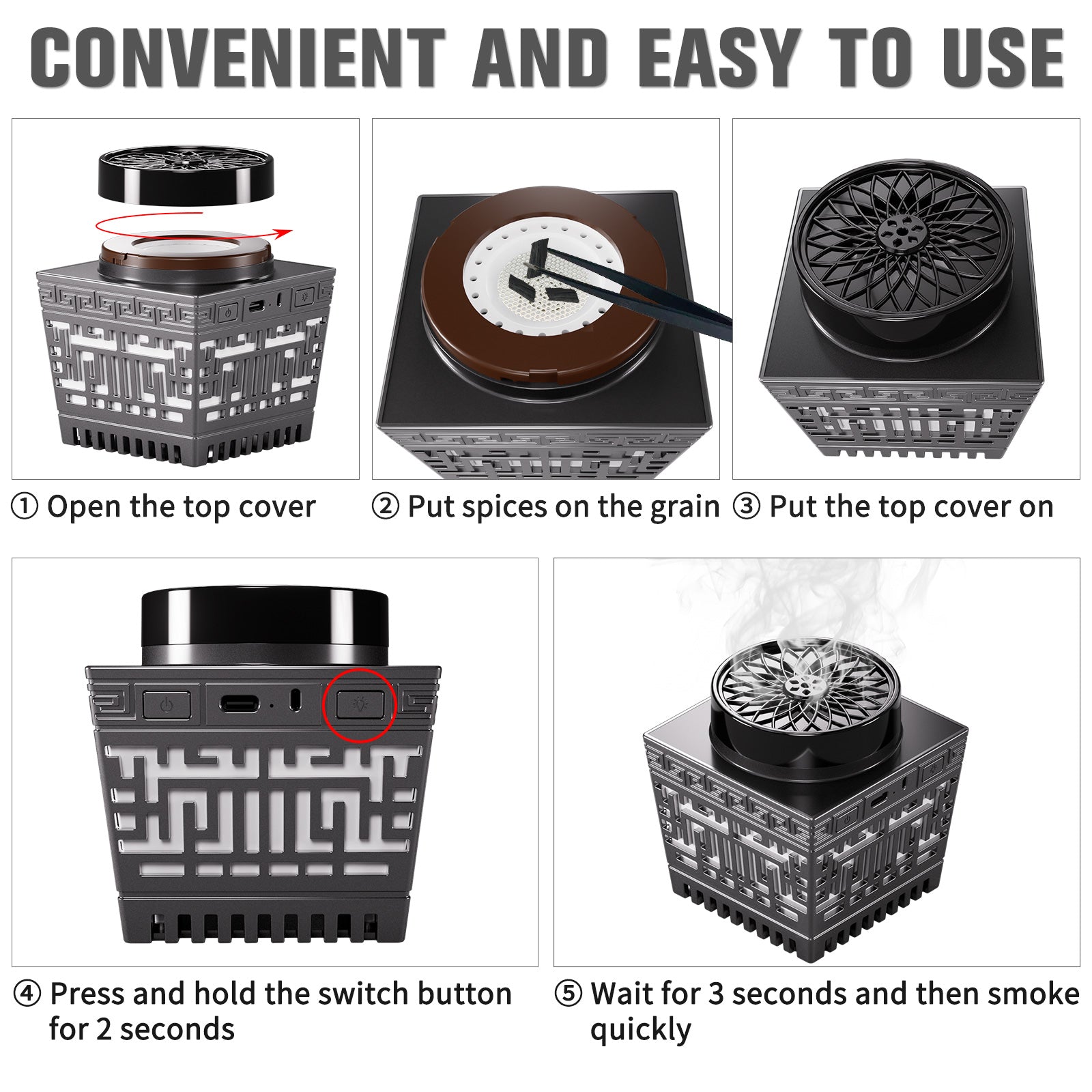 Smart Electric Bakhoor Burner & Quran Speaker with Azan Clock, Portable Oud Incense Heater with App/Remote Control, RGB Ambient Light for Home, Car, Hair & Clothes