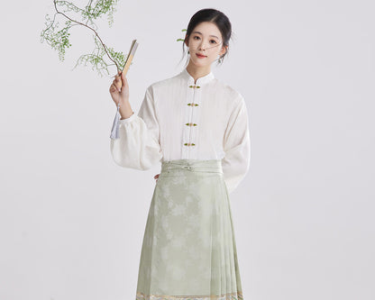 Jade Elegance · 2025 Winter Hanfu Set with Ma Mian Skirt