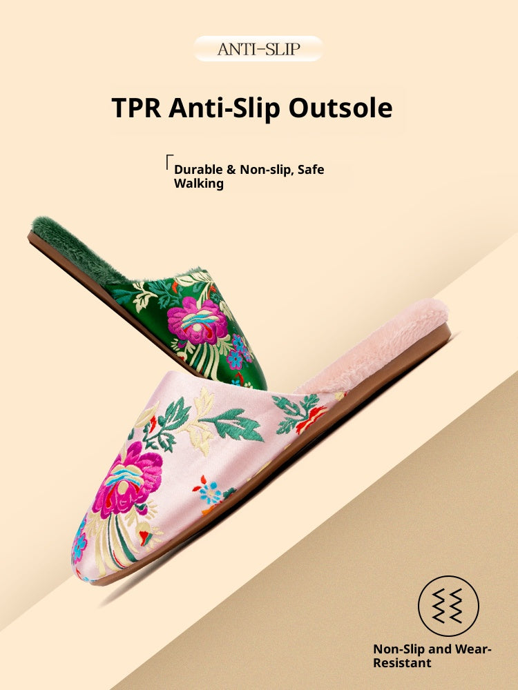 Chinese Elegance · 2025 Embroidered Satin Slippers