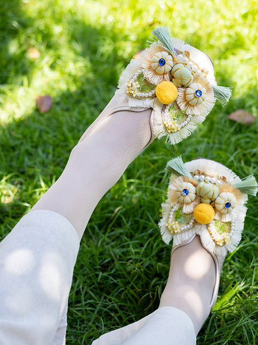 Women’s Vintage Tiger Head Shoes – Chinese Ethnic Flats