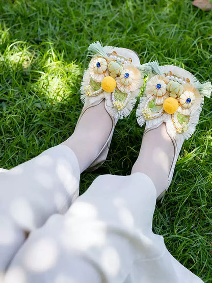 Women’s Vintage Tiger Head Shoes – Chinese Ethnic Flats