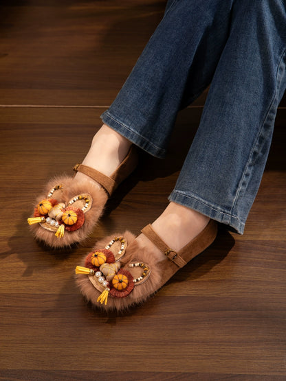 New Women’s Traditional Chinese Heritage Tiger-Head Mary Jane Shoes