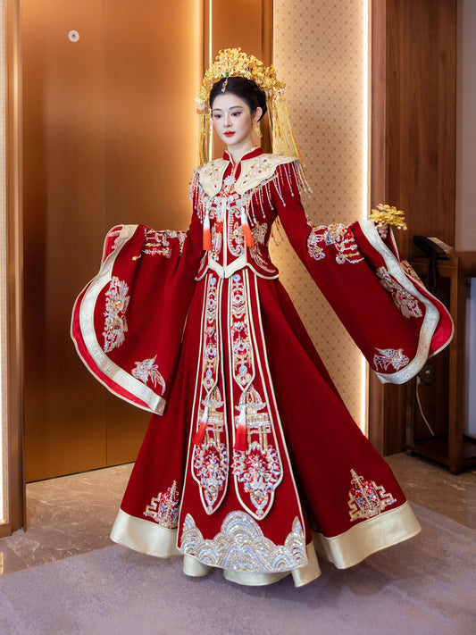 Xiuhe Fu Bride 2025 Wedding Dress – Luxurious Hanfu Bridal Ensemble