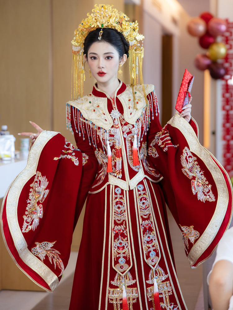 Xiuhe Fu Bride 2025 Wedding Dress – Luxurious Hanfu Bridal Ensemble