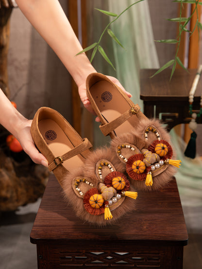 New Women’s Traditional Chinese Heritage Tiger-Head Mary Jane Shoes