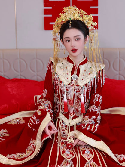 Xiuhe Fu Bride 2025 Wedding Dress – Luxurious Hanfu Bridal Ensemble