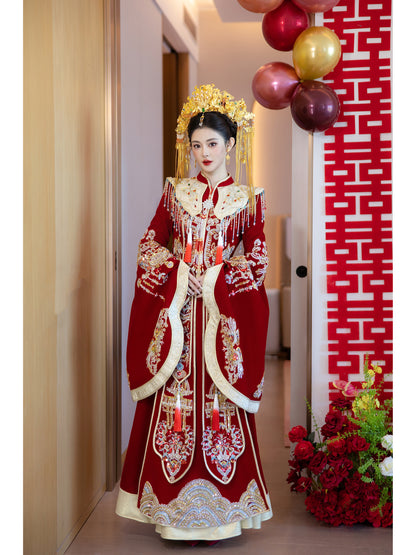 Xiuhe Fu Bride 2025 Wedding Dress – Luxurious Hanfu Bridal Ensemble