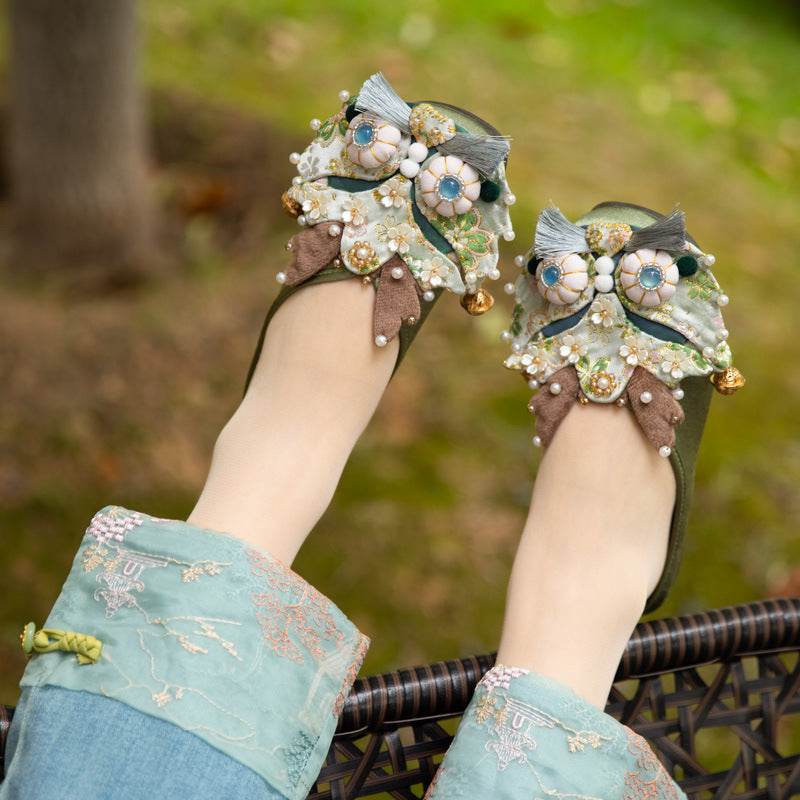 Intangible Cultural Heritage Handmade Dragon Head Shoes – Retro Trend Women’s Slippers