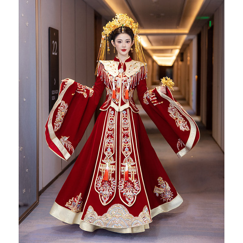 Xiuhe Fu Bride 2025 Wedding Dress – Luxurious Hanfu Bridal Ensemble