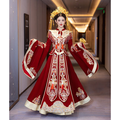 Xiuhe Fu Bride 2025 Wedding Dress – Luxurious Hanfu Bridal Ensemble