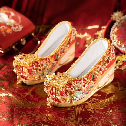 Luxury Custom Xiuhe Wedding Shoes – Vintage Fashion Women’s Footwear