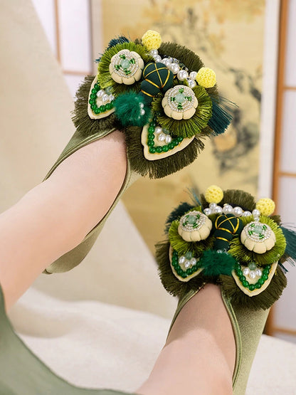 New Chinese Style Tiger Head Shoes - Traditional Handmade Women’s Soft Sole Shoes