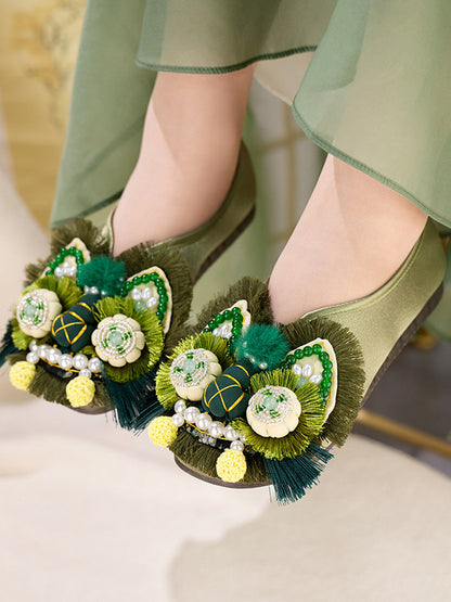 New Chinese Style Tiger Head Shoes - Traditional Handmade Women’s Soft Sole Shoes