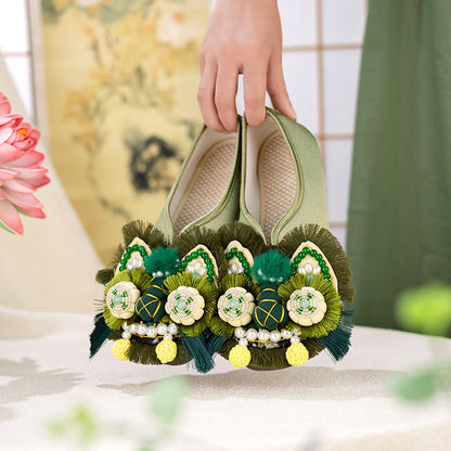 New Chinese Style Tiger Head Shoes - Traditional Handmade Women’s Soft Sole Shoes