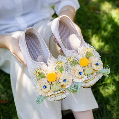 Women’s Vintage Tiger Head Shoes – Chinese Ethnic Flats