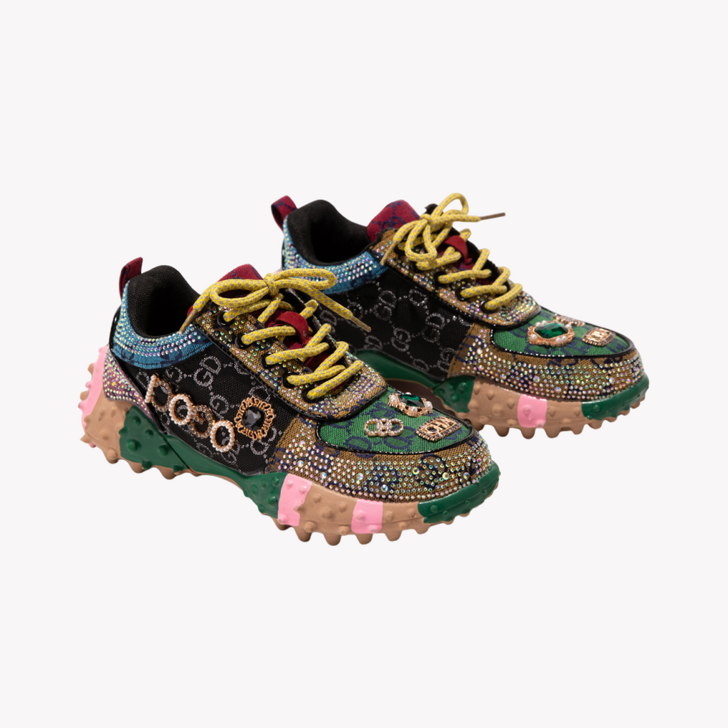 Sparkle Sneakers - Women's Sequin Platform Shoes | Breathable Mesh Walking Shoes