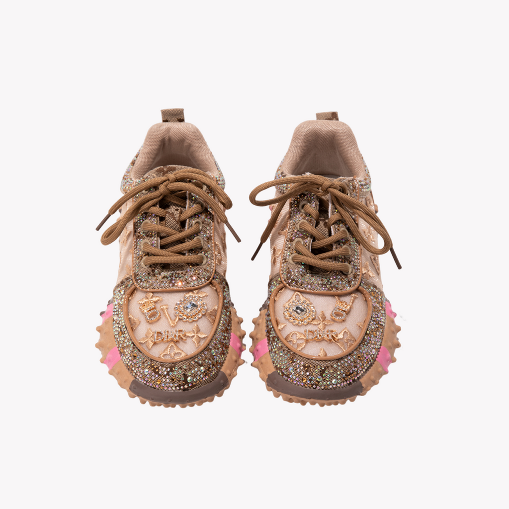 Sparkle Sneakers - Women's Sequin Platform Shoes | Breathable Mesh Walking Shoes
