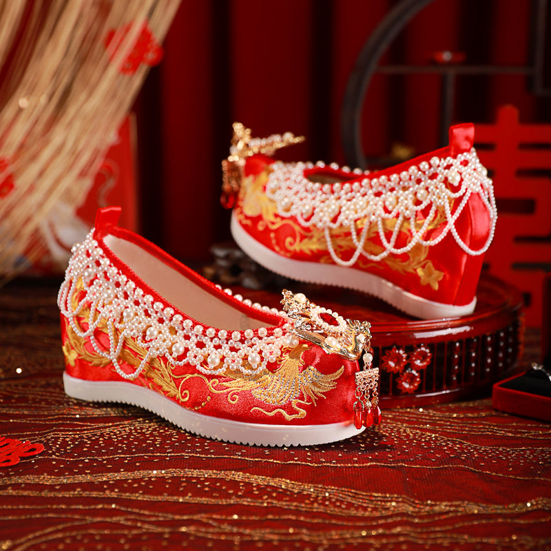 Luxury Chinese Xiuhe Wedding Platform Shoes