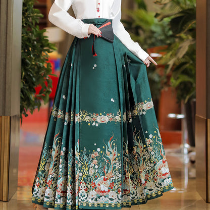 Leaping Joy · 2025 Ming-style Embroidered Ma Mian Skirt Set